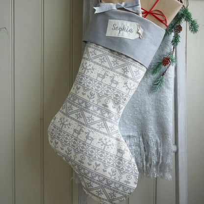 Personalised Stocking Grey Scandi