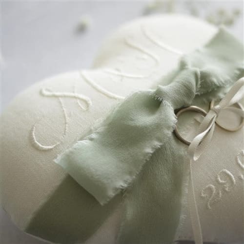 Personalised Heart Shaped Wedding Ring Pillow