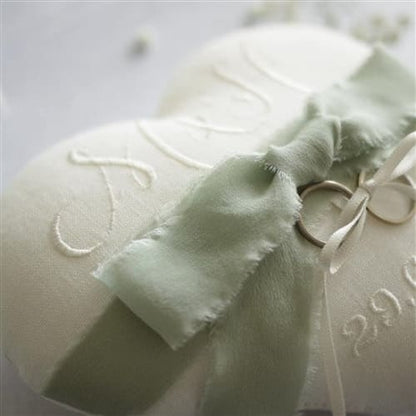 Personalised Heart Shaped Wedding Ring Pillow