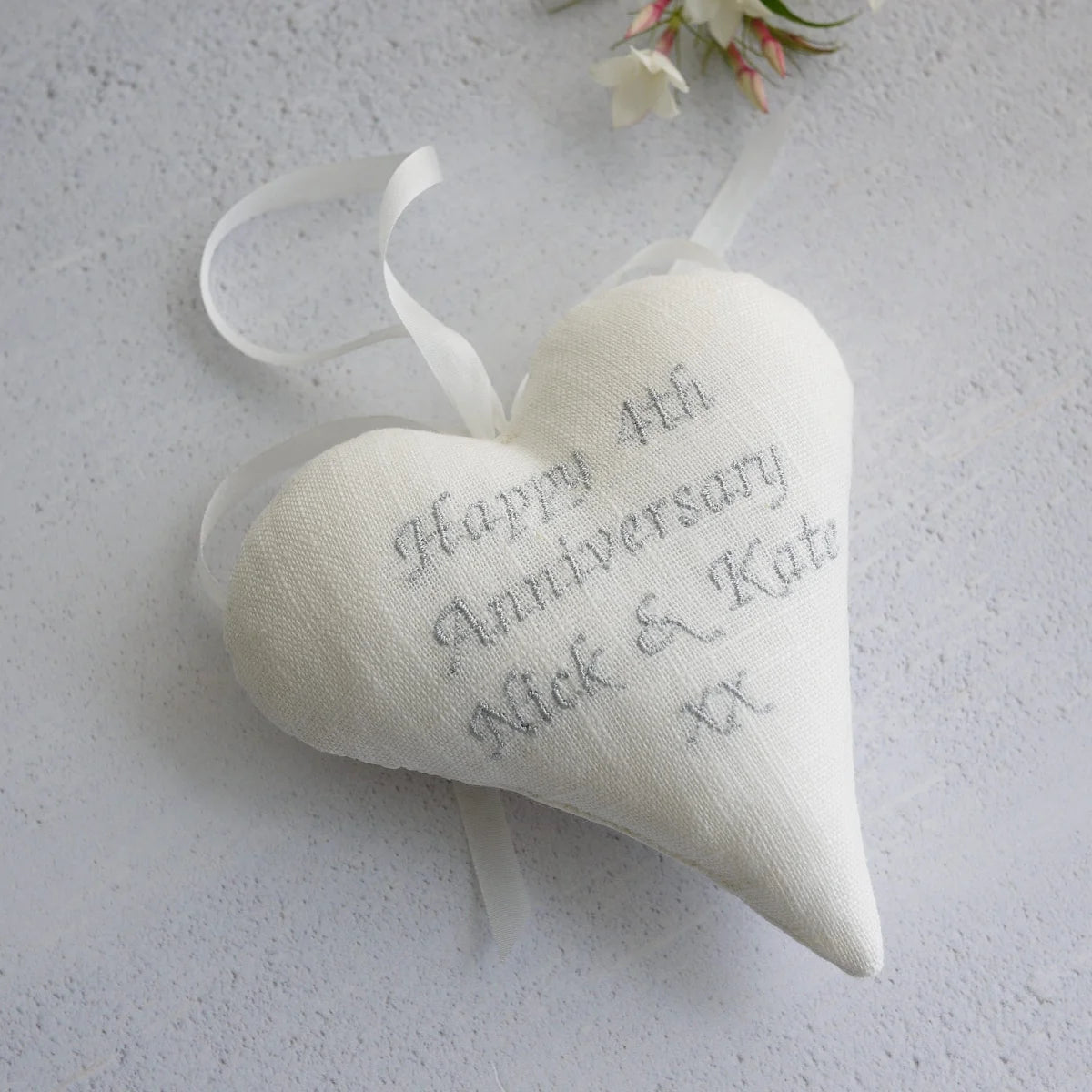 Personalised Lace Anniversary Gift Heart