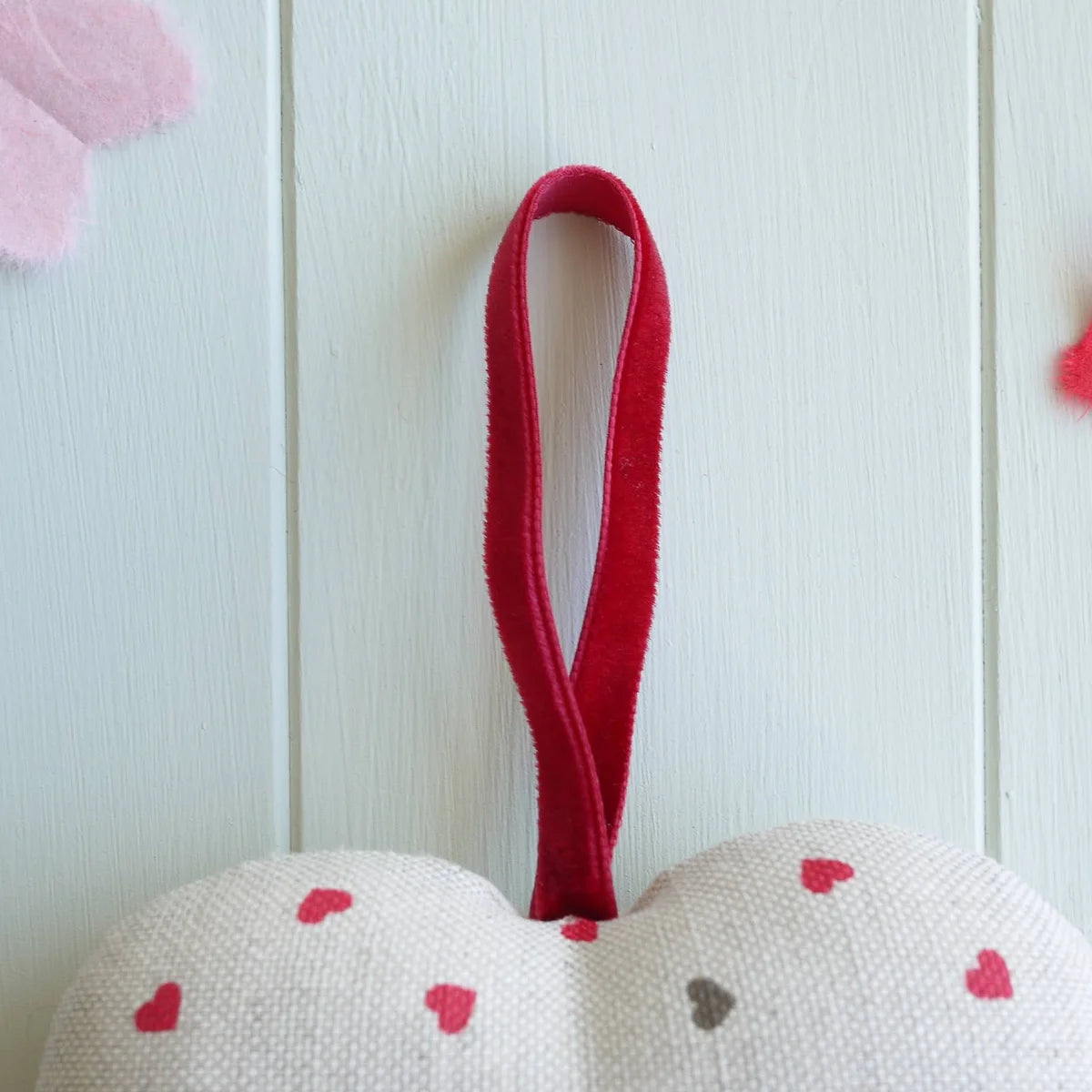 Personalised Linen Heart Gift with Porcelain Heart Ornament