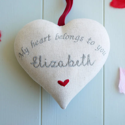 Personalised Linen Heart Gift