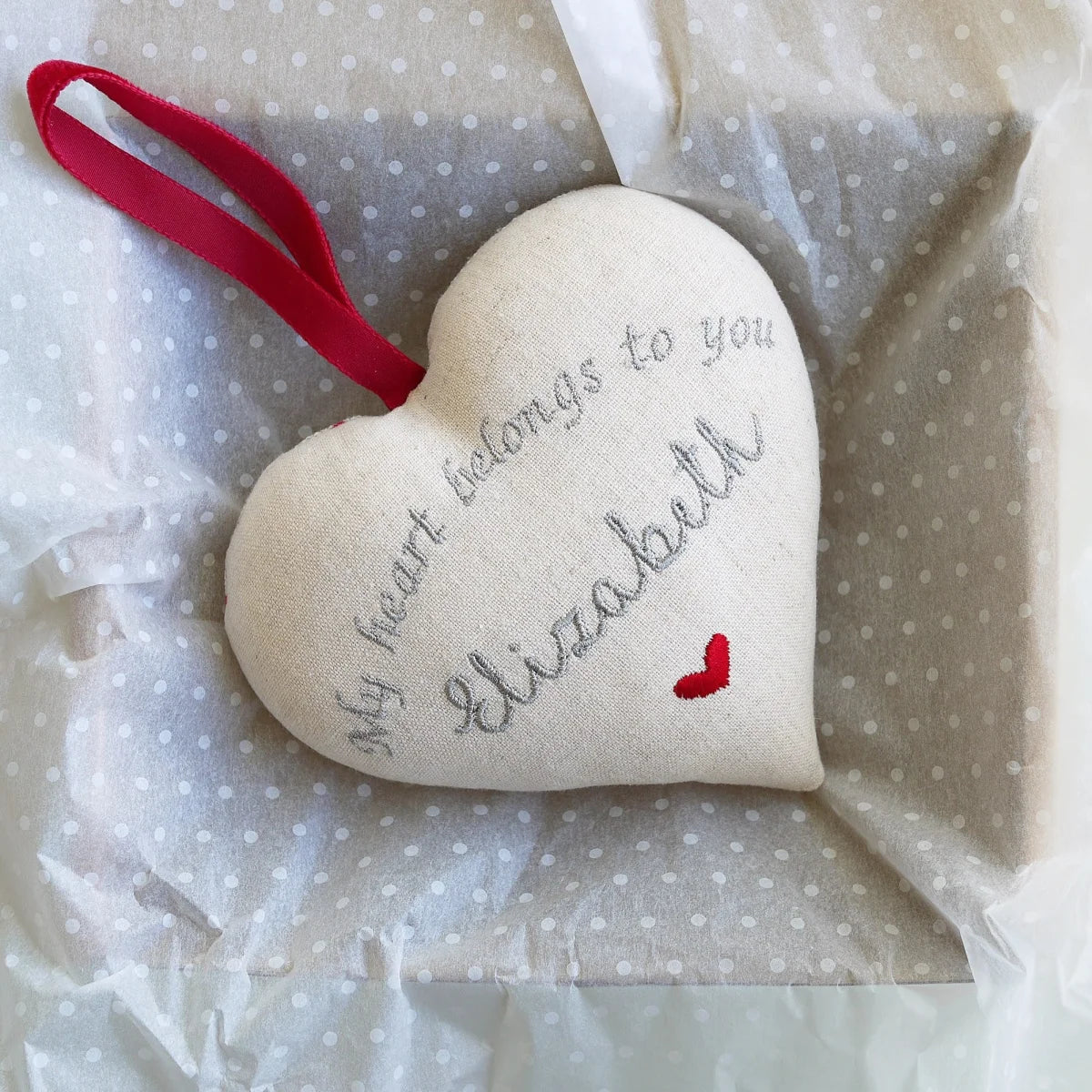 Personalised Linen Heart Gift