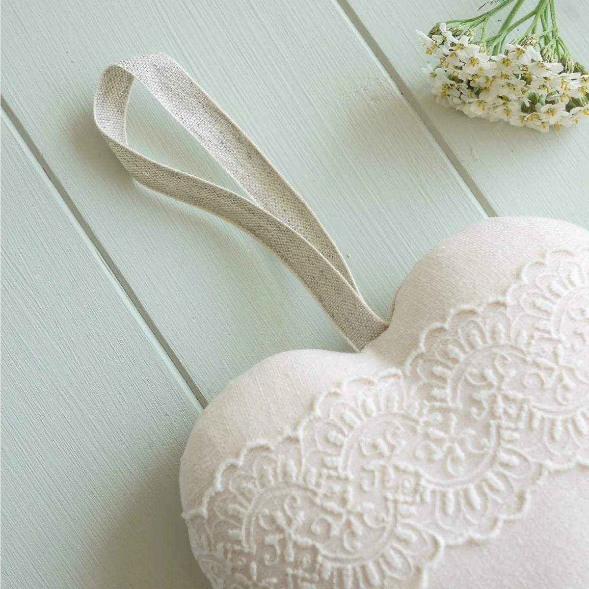 13th Anniversary Embroidered Lace Heart Gift