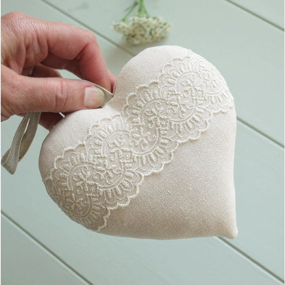 13th Anniversary Embroidered Lace Heart Gift