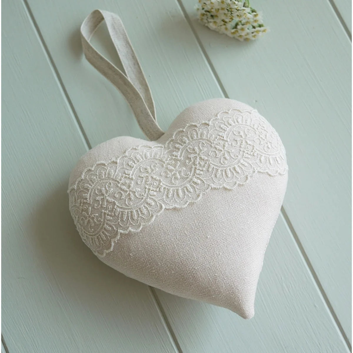 13th Anniversary Embroidered Lace Heart Gift