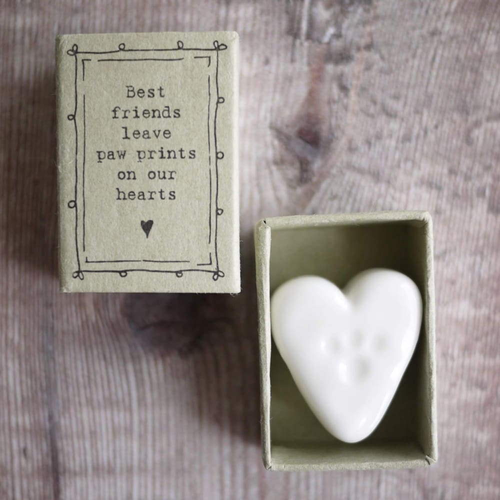Porcelain Heart Shaped Paw Print Gift