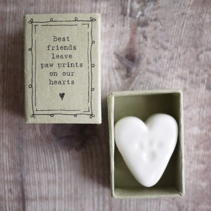 Porcelain Heart Shaped Paw Print Gift