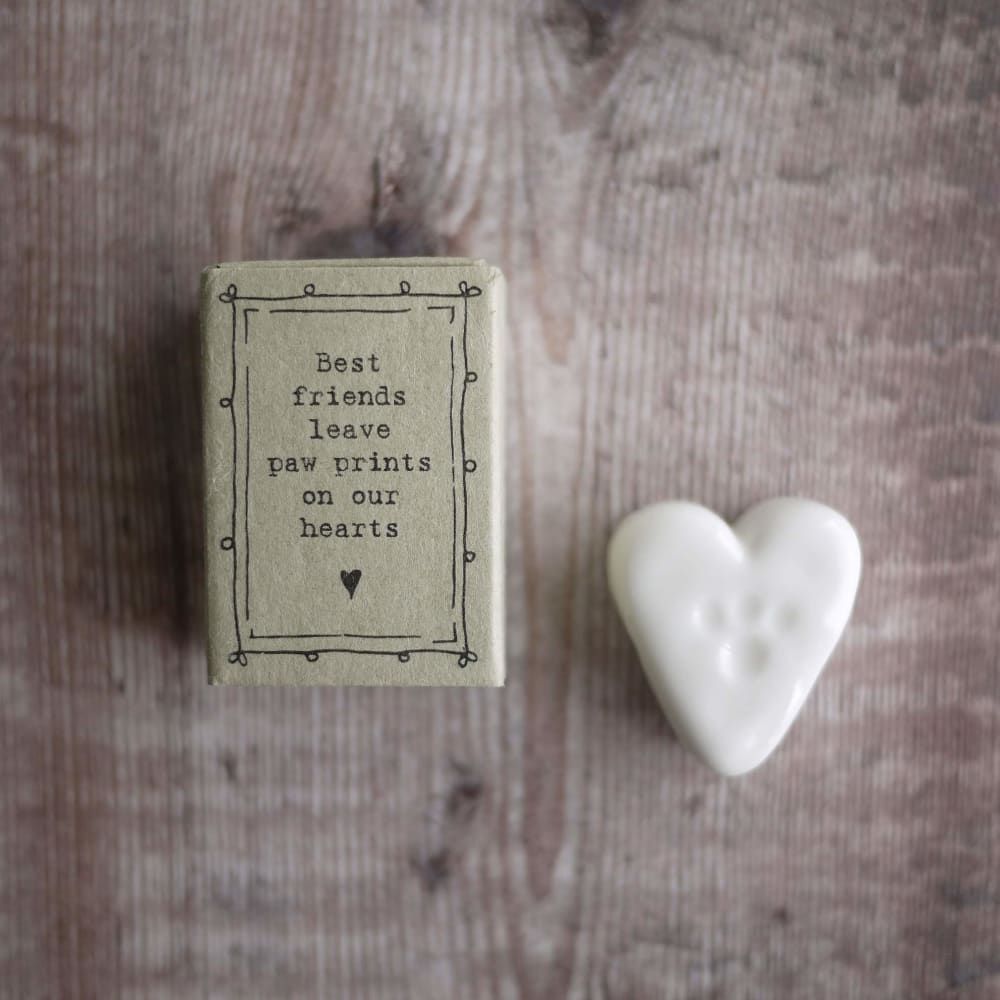 Porcelain Heart Shaped Paw Print Gift