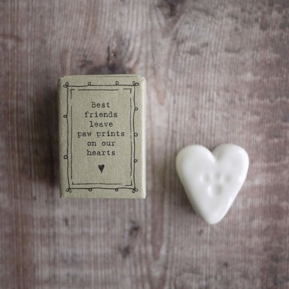 Porcelain Heart Shaped Paw Print Gift
