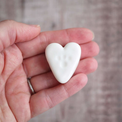 Porcelain Heart Shaped Paw Print Gift