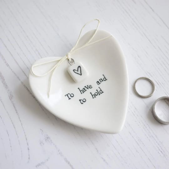 Porcelain Heart Shaped Ring Dish Holder