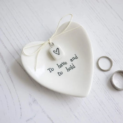 Porcelain Heart Shaped Ring Dish Holder