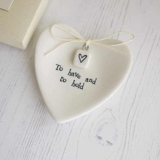Porcelain Heart Shaped Ring Dish Holder