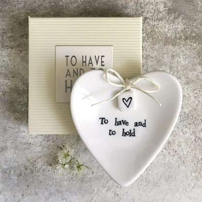 Porcelain Heart Shaped Ring Dish Holder