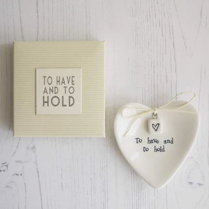 Porcelain Heart Shaped Ring Dish Holder