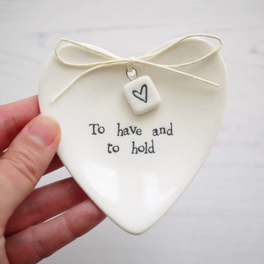 Porcelain Heart Shaped Ring Dish Holder