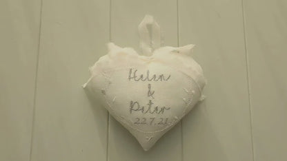 Wedding Day Gift Embroidered Personalised Heart