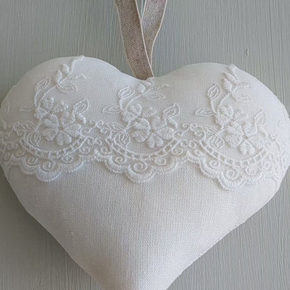 Personalised 13th Wedding Anniversary Lace Heart