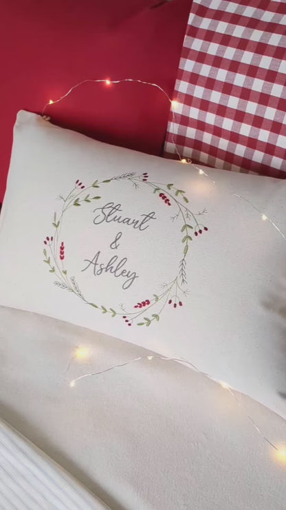 Personalised Family Christmas Cushion with custom text