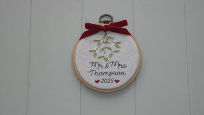 Our First Christmas as Mr and Mrs Mistletoe Ornament