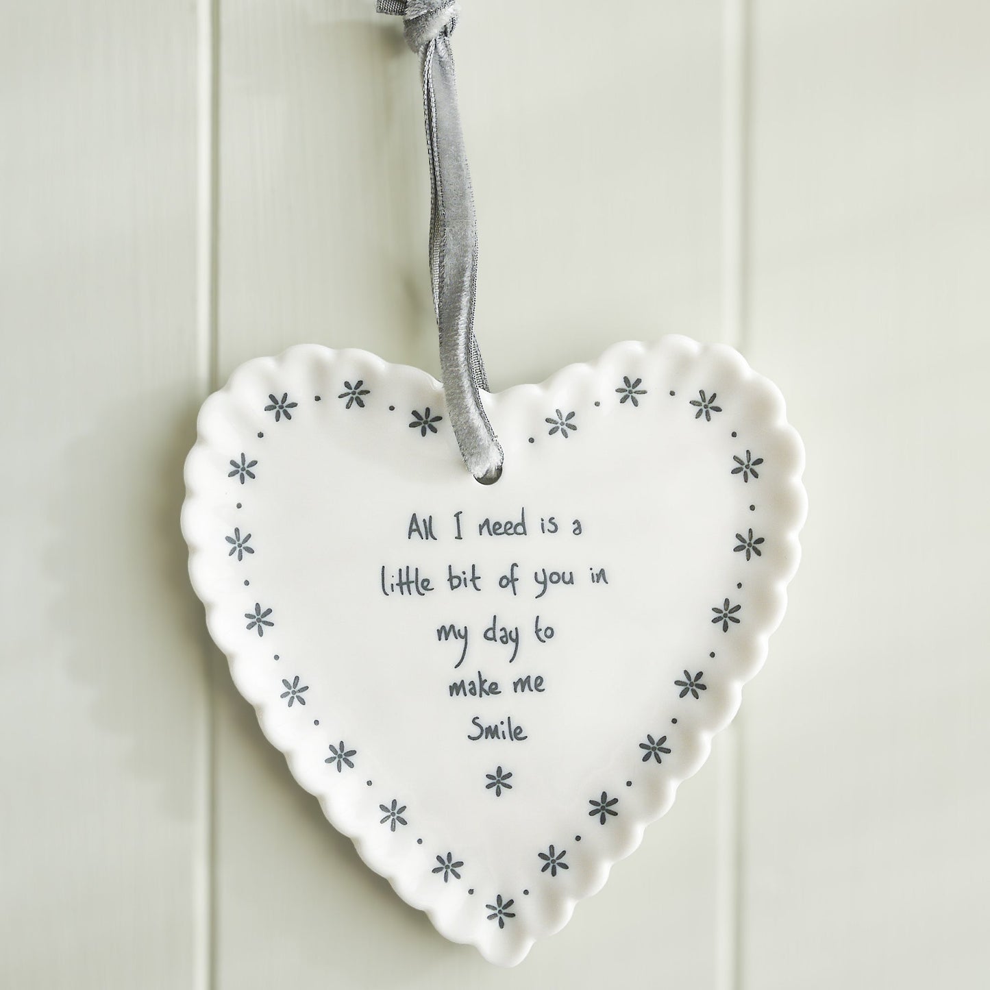 Scallop Hanging Heart Ornament - All I Need is a Little More