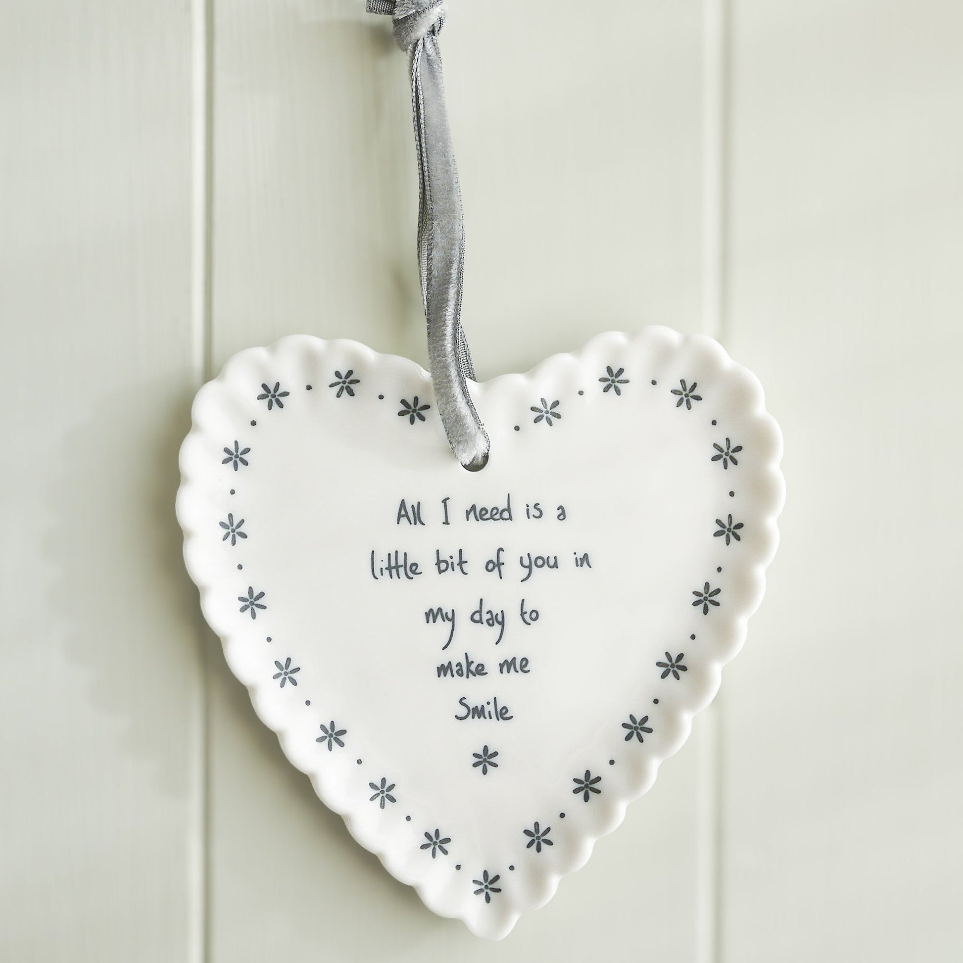 Scallop Hanging Heart Ornament - All I Need is a Little More