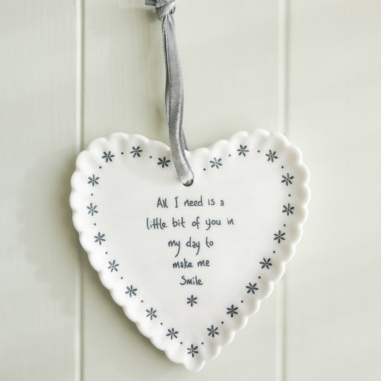 Scallop Hanging Heart Ornament - All I Need is a Little More