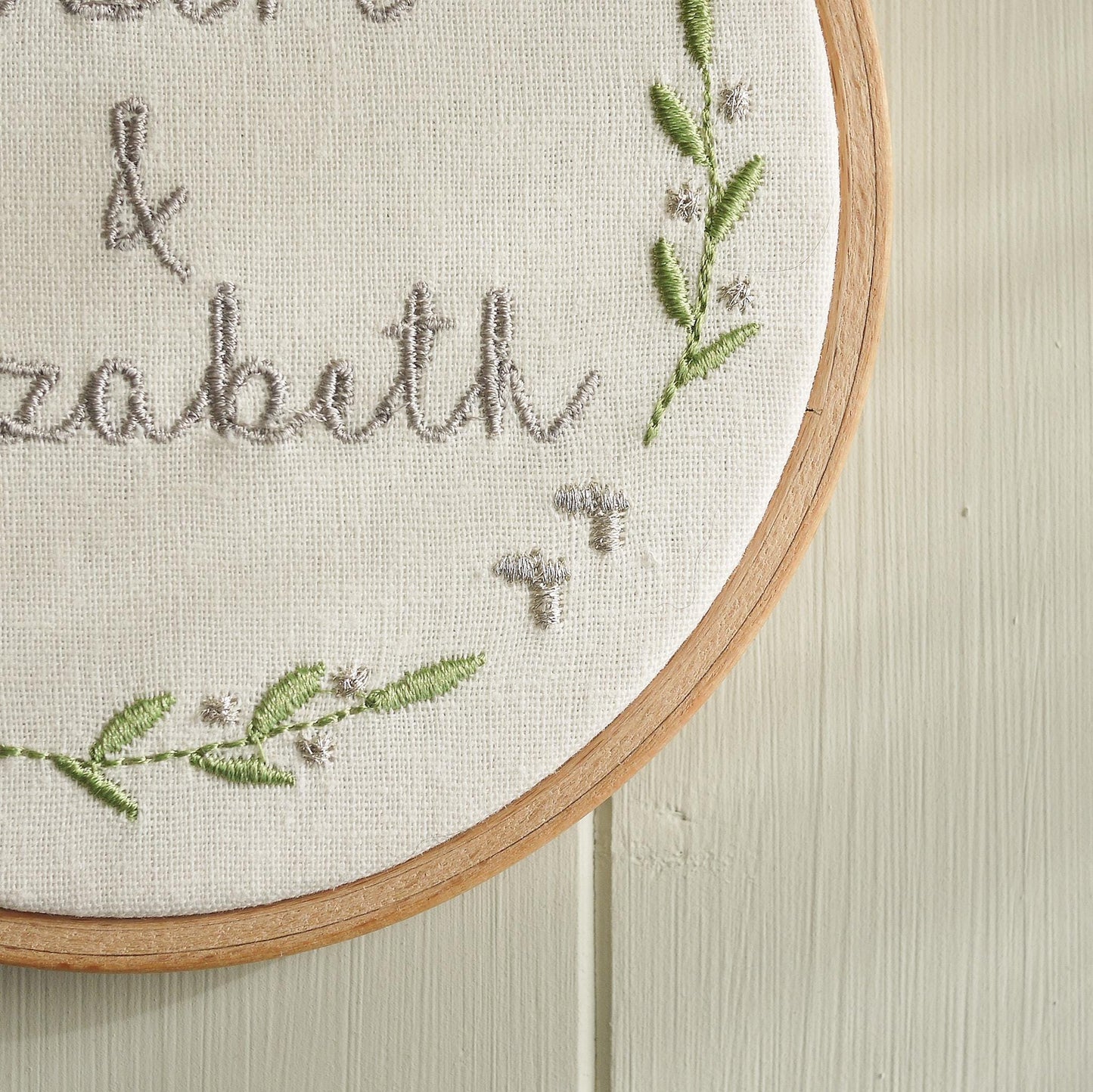 Silver Wedding Anniversary Personalised Embroidered Hoop Decoration - 25 years married Names and Date