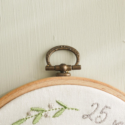 Silver Wedding Anniversary Personalised Embroidered Hoop Decoration - 25 years married Names and Date