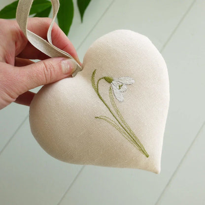 Snowdrop Embroidered Heart