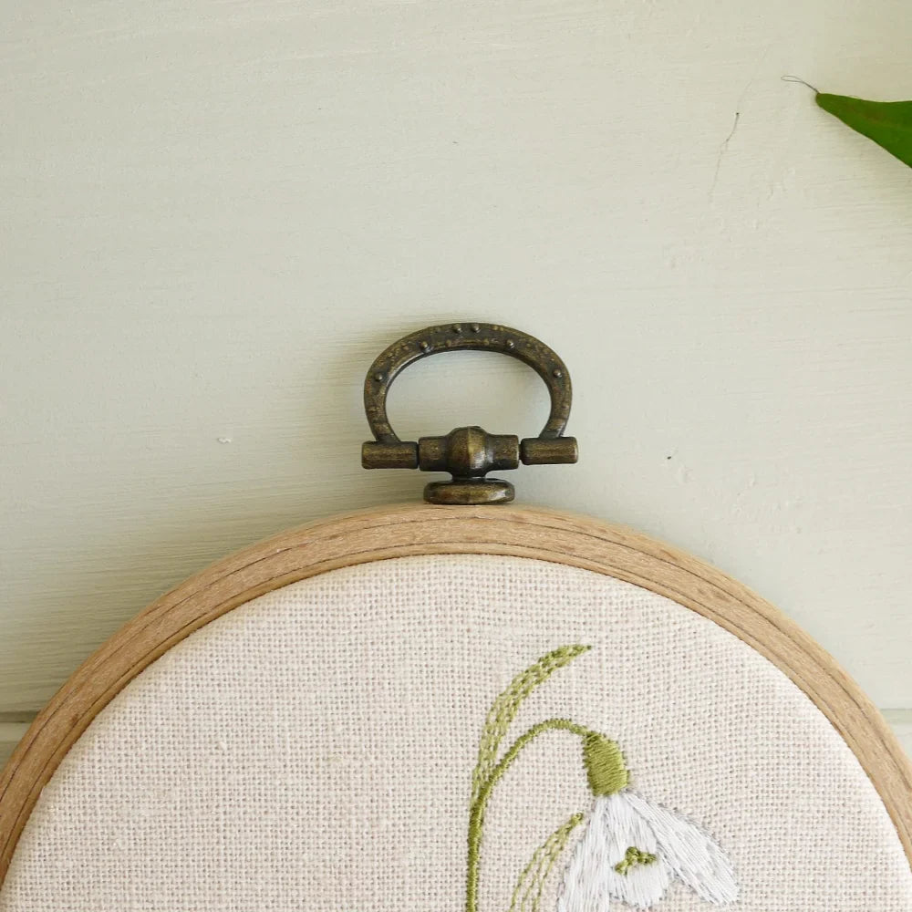 Snowdrop Flower Themed Embroidered Hoop