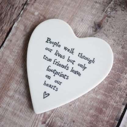 True Friends Gift Heart Porcelain Coaster