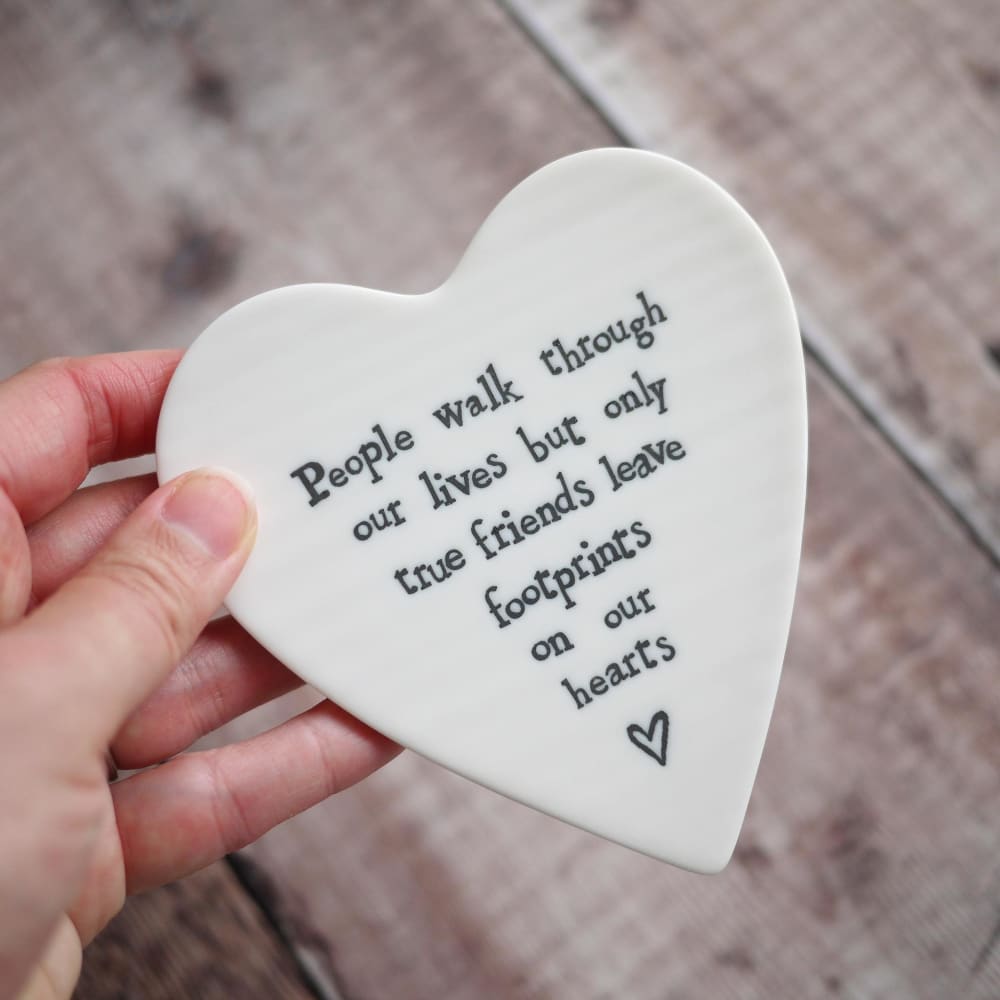True Friends Gift Heart Porcelain Coaster