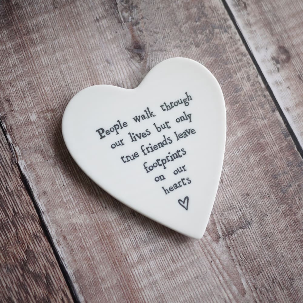 True Friends Gift Heart Porcelain Coaster