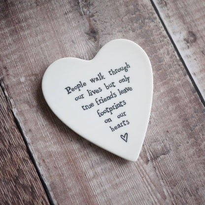 True Friends Gift Heart Porcelain Coaster