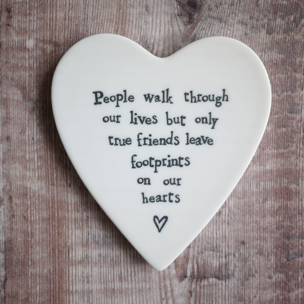 True Friends Gift Heart Porcelain Coaster