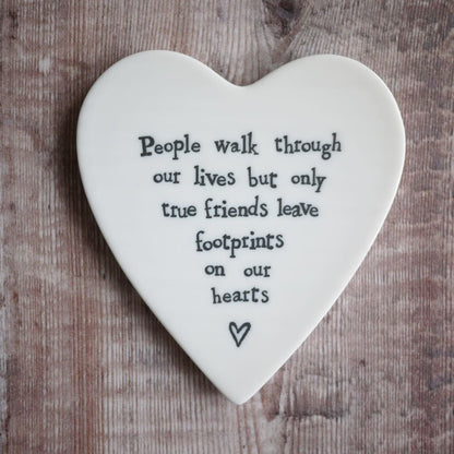 True Friends Gift Heart Porcelain Coaster