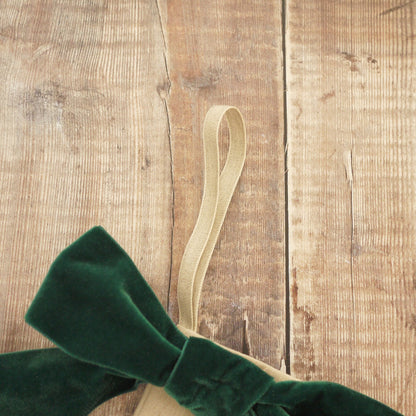 Velvet Ribbon Christmas Stocking - embroidered with name