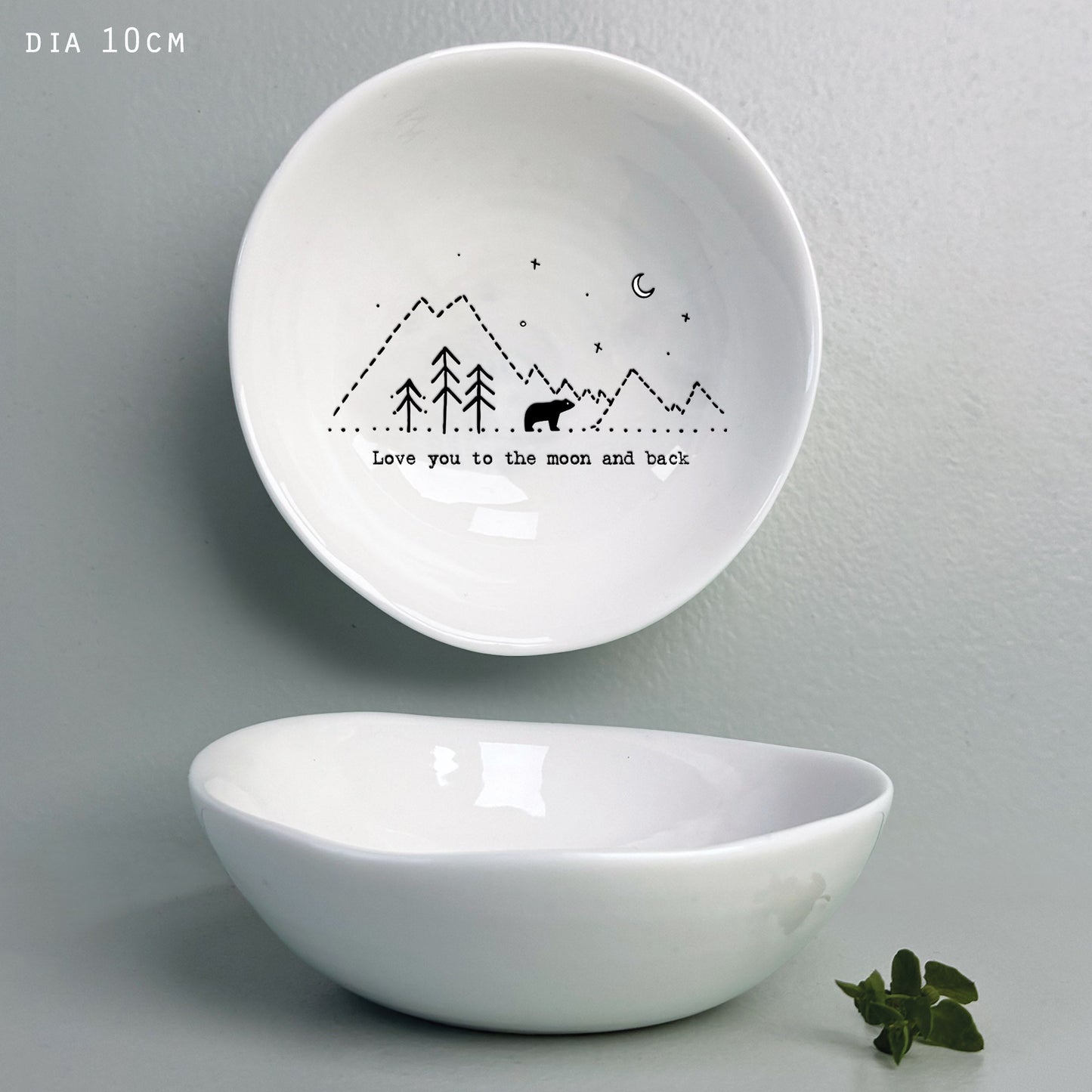 Wobbly trinket bowl - Love you to the moon and back