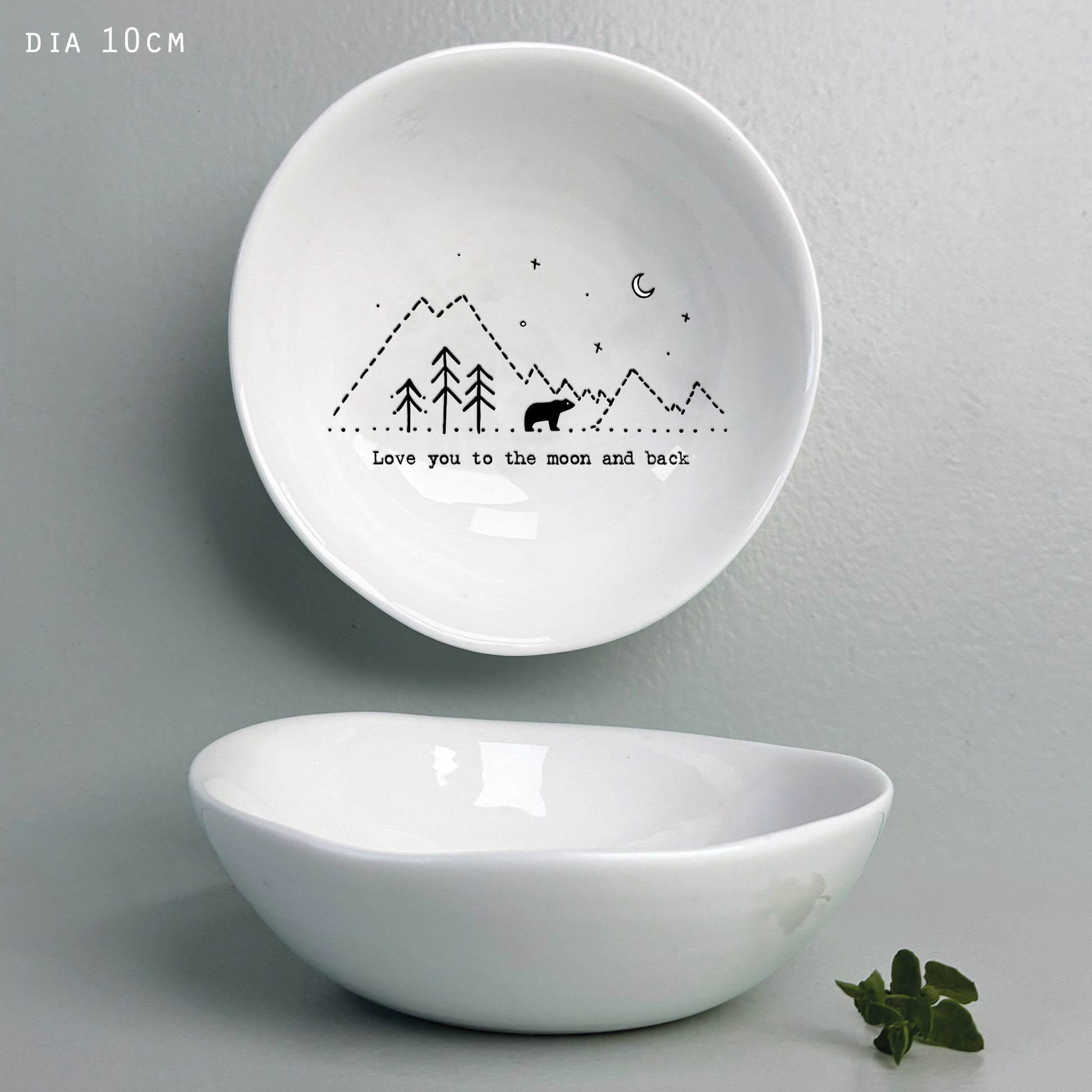 Wobbly trinket bowl - Love you to the moon and back