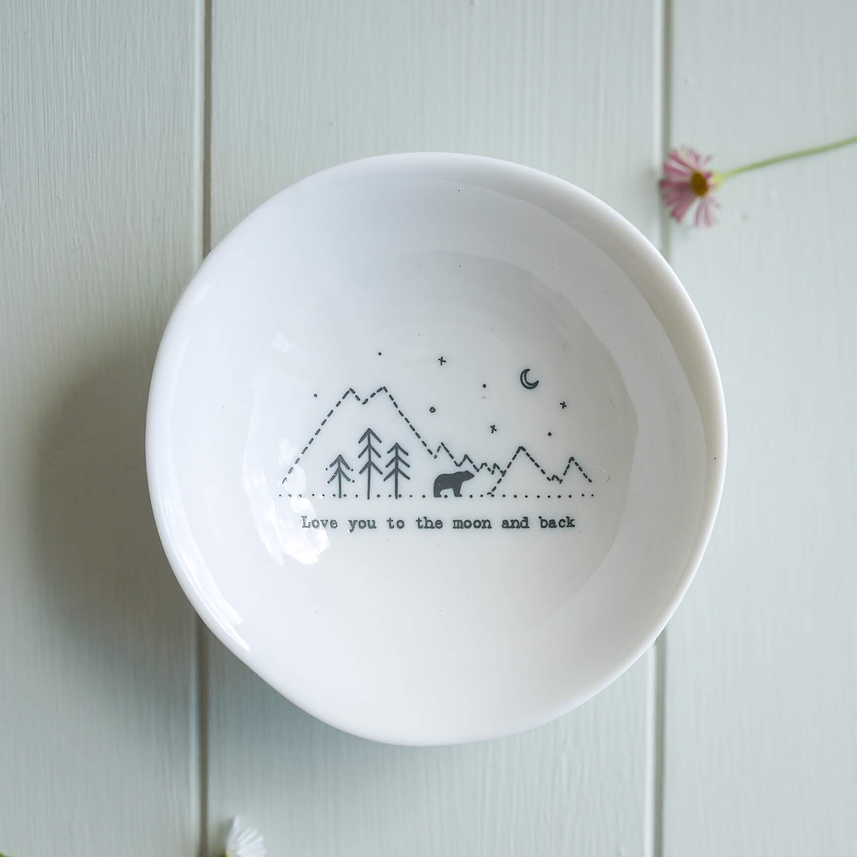 Wobbly trinket bowl - Love you to the moon and back