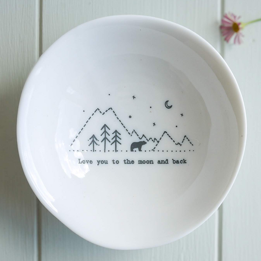 Wobbly trinket bowl - Love you to the moon and back