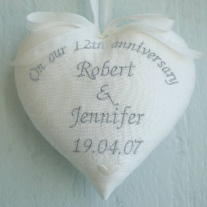 12th Anniversary Silk Gift Heart and Star