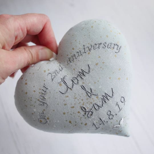 2nd Anniversary Gift Heart with Bowl