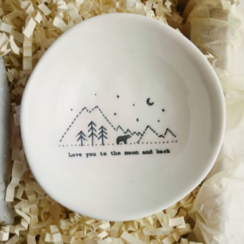 2nd Anniversary Gift Heart with Porcelain Bowl