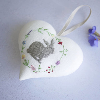Easter Bunny and Wildflower Heart