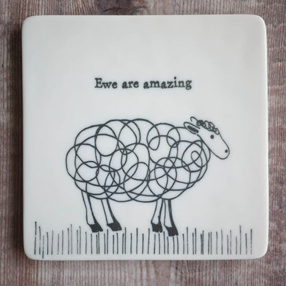 Sheep Themed ’ewe Are Amazing’ Coaster
