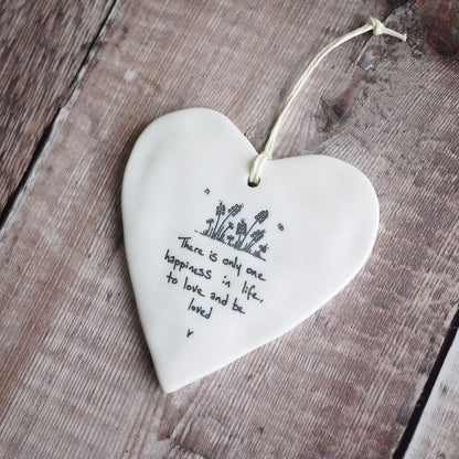 Porcelain Heart Decoration With ’...love And Be Loved’