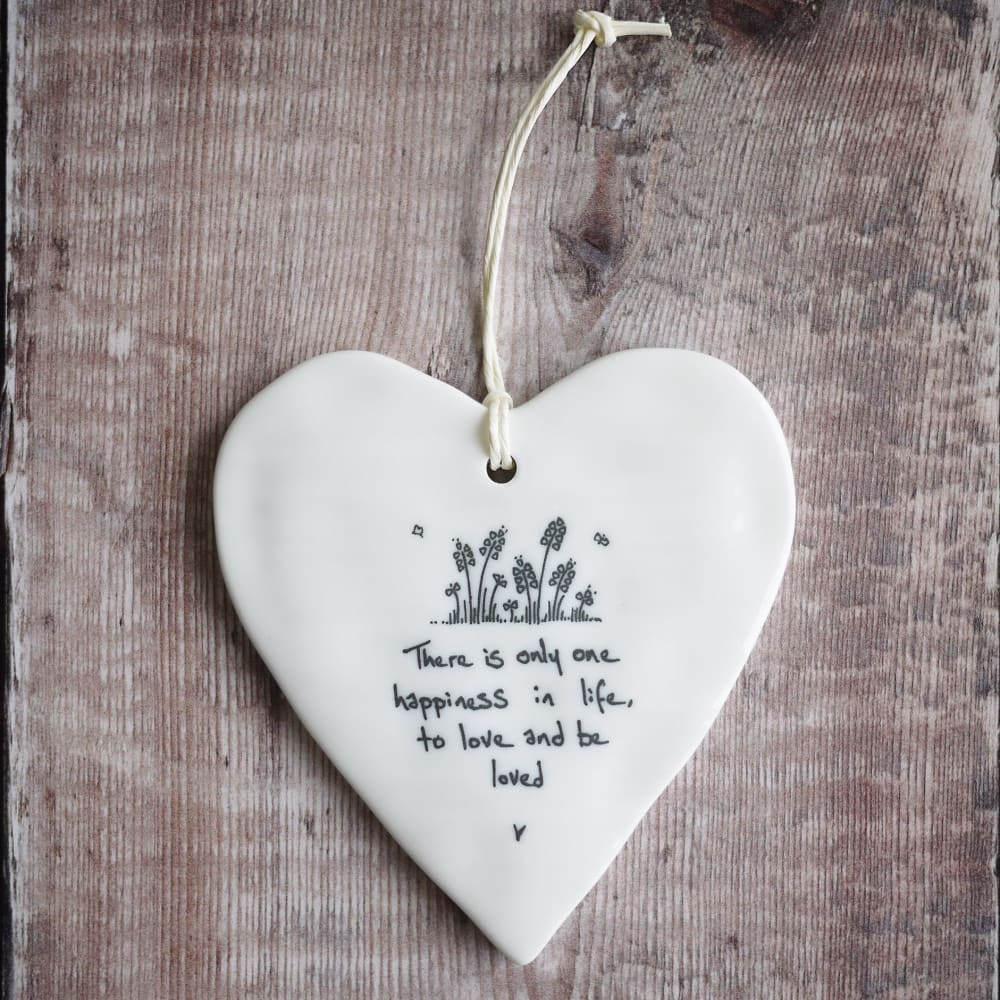 Porcelain Heart Decoration With ’...love And Be Loved’